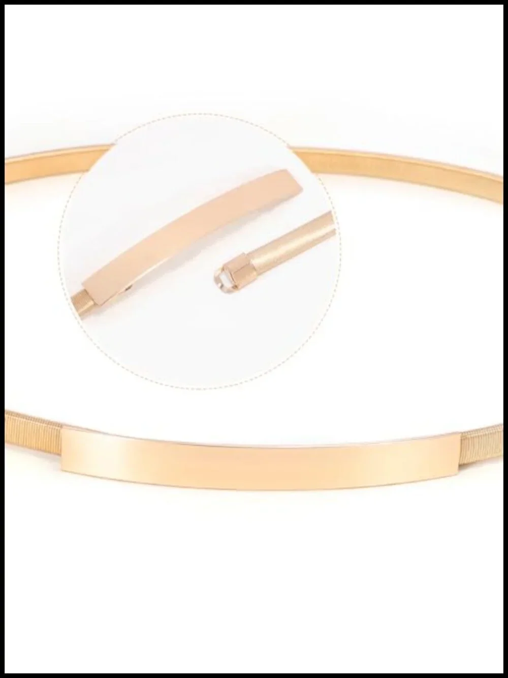 VONMELLI Skinny Metal Waist Belt for Dresses Stretch Thin Belt